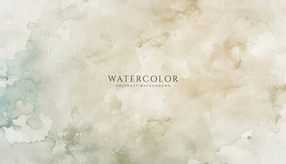 Abstract horizontal watercolor background. Neutral light colored empty space background illustration