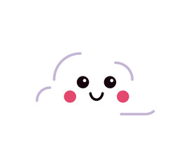 Cute cloud, cute happy face cloud, pattern of cute happy face cloud baby products flat cartoon vector illustration isolated on background.
