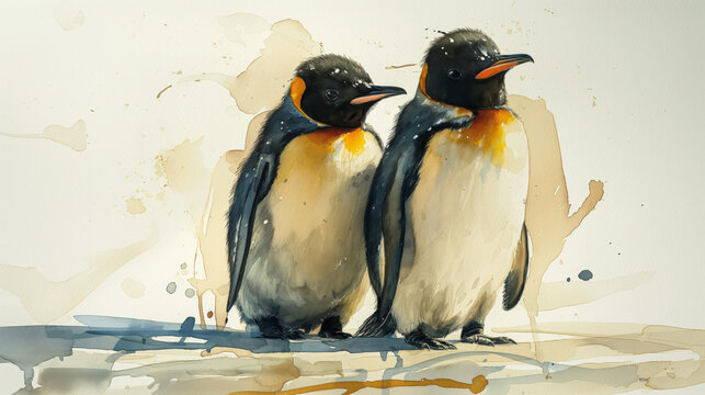 Pinguine Aquarell
