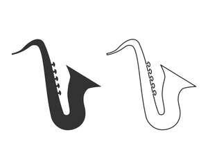 Saxophone line icon graphic element Illustration template design vector