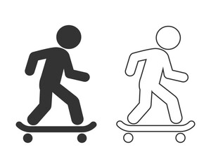 Skateboarder line icon flat style sign vector © arabel0305