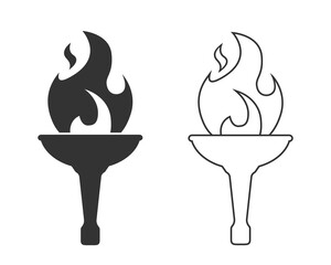 Torch line icon vector illustration glyph style design. isolated on white background