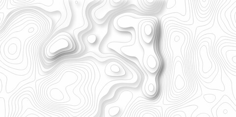 	
Topography geography landscape Topo contour map on white background, Topographic contour lines. Seamless pattern with lines Topographic map. Geographic mountain relief diagram line wave carve patter