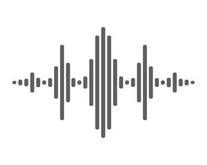 Sound wave graphic symbol.  Vibrations in form wave. Audio wave diagram concept. Sign isolated on white background. Vector illustration