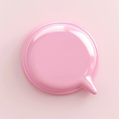 A glossy pink speech bubble with white text lines, a modern volume rectangle text bubble, and a chat message dialogue icon are all included