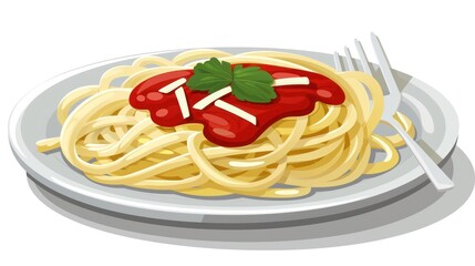 Spaghetti with Tomato Sauce and Parsley
