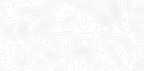 Vector geography landscape Topo contour map on white background, Topographic contour lines. Seamless pattern with lines Topographic map. Geographic mountain relief diagram line wave carve pattern.