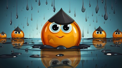 dangerous look, spoky  virus character in air