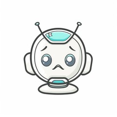 Obraz premium Vector-based 3D robot with closed eyes