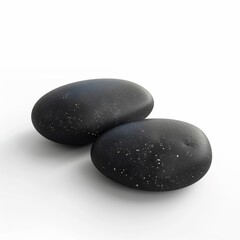 The background of this image is an isolated field of black boulders of different sizes.