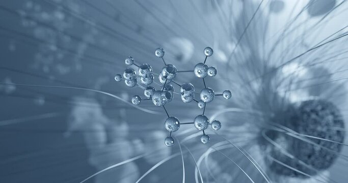 Varenicline rotating molecular 3d structure ball-and-stick model, looped video autonomic drugs