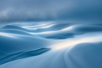 Obraz premium Tranquil blue dusk over snowy dunes