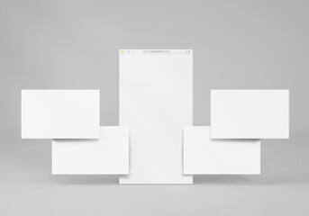 White blank website browser mockup for web layouts