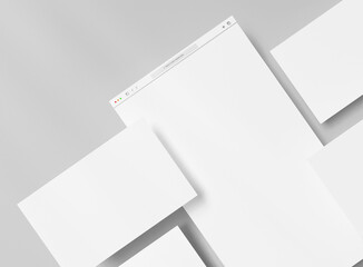 White blank website browser mockup for web layouts
