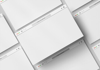 White blank website browser mockup for web layouts