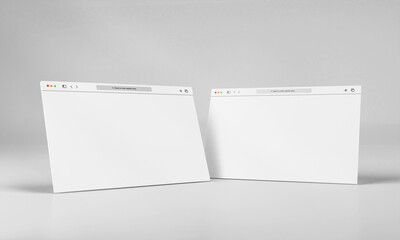 White blank website browser mockup for web layouts