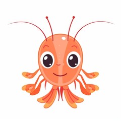 Naklejka premium A cute smiley zooplankton, flat modern illustration isolated on white.