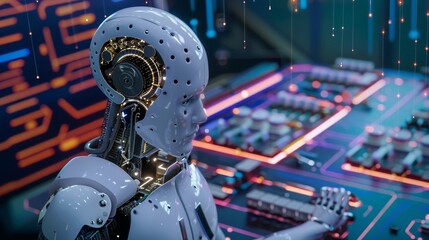 Fototapeta premium Computer CPU processor that solves stock problems.