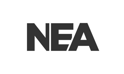 NEA logo design template with strong and modern bold text. Initial based vector logotype featuring simple and minimal typography. Trendy company identity.