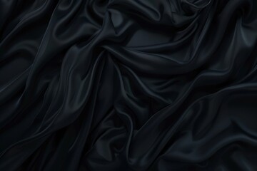 Fototapeta premium Luxurious black satin fabric texture background