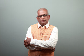 Portrait of an Indian elderly man wearing ethnic dress