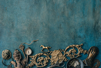 Antique background with old things