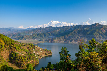 The city of Pokhara in Nepal