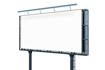 Obraz premium Blank billboard mockup with white space for advertisement, isolated on a white background, concept of advertising. 3D Rendering