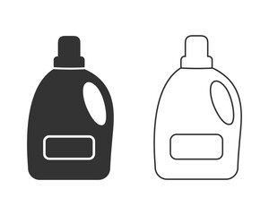 Bottle laundry product line icon in modern flat style sign vector