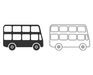 Double decker bus line icon vector, solid logo illustration, pictogram isolated on white