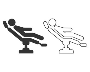 Dental chair line icon black vector illustration