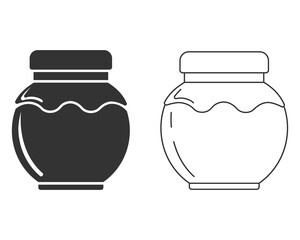 Glass jar for jam or honey line icon. Simple illustration of glass jar for jam or honey vector icon for web