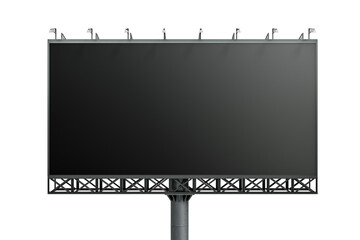 Obraz premium An isolated black billboard mockup with a white structure on a white background, concept of advertising. 3D Rendering