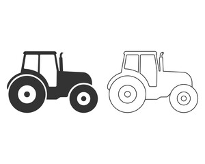 Tractor line icon, Farming simple icon in modern flat style sign vector