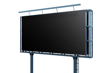 Obraz premium A blank billboard mockup for advertisement, isolated on a white background to allow easy insertion of a custom design, concept of marketing and communication. 3D Rendering