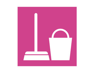 Color icon representing cleaning services occupation. Housekeeping symbol, cleaning supplies. 