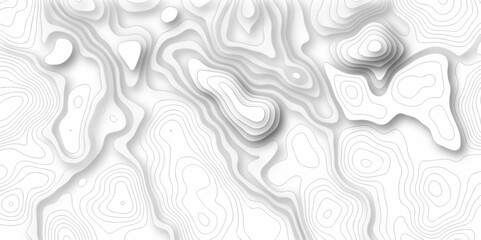 Vector geography landscape Topo contour map on white background, Topographic contour lines. Seamless pattern with lines Topographic map. Geographic mountain relief diagram line wave carve pattern.