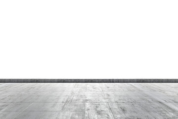 Empty concrete room corner with a clean floor and white isolated background, concept of minimalist design. 3D Rendering © Pixels Hunter