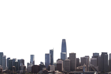 Obraz premium San Francisco skyline isolated on a white background, layout design element for collage or concept presentation