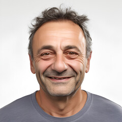 Obraz premium close up portrait of an elegant senior man blue eyed and with grey hair isolated on white background