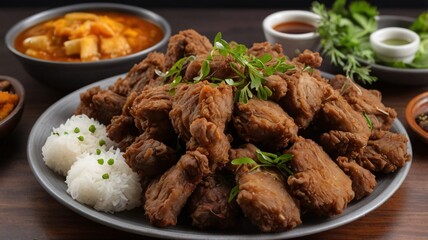 grilled chicken wings and leg pieces on white plate, served with ketchup and mayonnaise