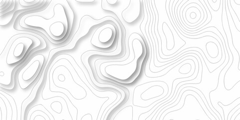 Vector geography landscape Topo contour map on white background, Topographic contour lines. Seamless pattern with lines Topographic map. Geographic mountain relief diagram line wave carve pattern.