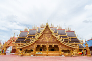 Wat Phiphat Mongkhon, a tourist attraction in Sukhothai, a beautiful temple with outstanding architecture in Thung Saliam and a very famous temple in Thailand.