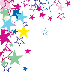 Object fountain organized from random sparcle star pictographs as fireworks.