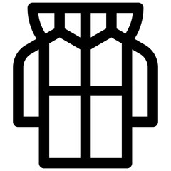 Raincoat. Editable stroke vector icon.