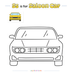 Obraz premium Coloring Page Saloon car front view