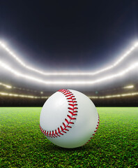 Floodlit Baseball Stadium Night