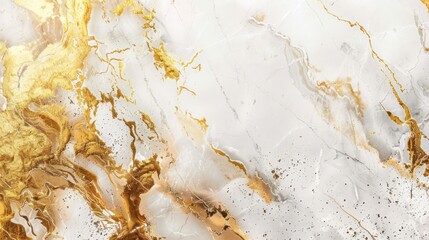 Abstract Background of Golden White Marble Texture