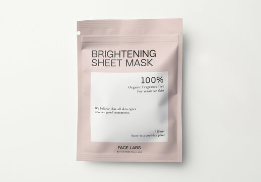 Sheet Mask Bag Mockup With Generative AI