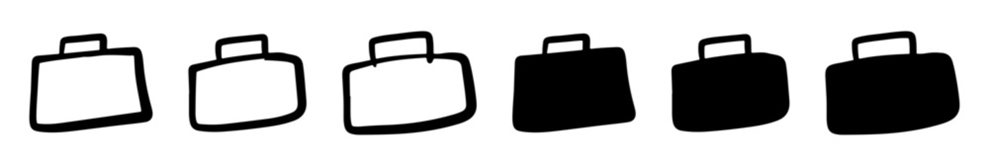 set of briefcase vector silhouette